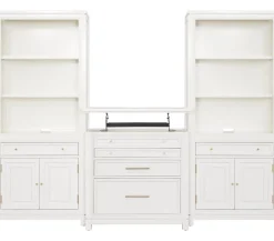 Havertys Mabry Bookcase Wall with Lift Top File Cabinet Best
