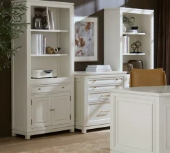 Havertys Mabry Bookcase Wall with Lift Top File Cabinet Best