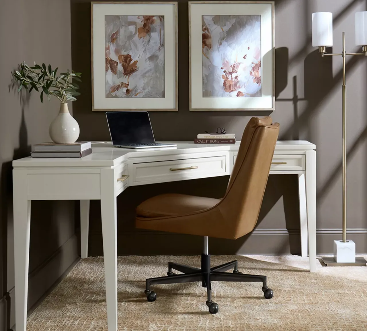 Havertys Mabry L-Shaped Desk New