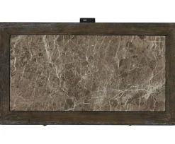 Havertys Miller Park Marble Top Nightstand Antique Brown New