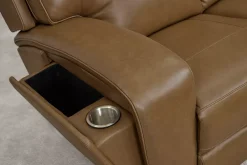 Havertys Milton Power Loveseat Saddle New