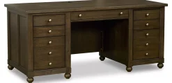 Havertys Montgomery Executive Desk Dark Brown Clearance