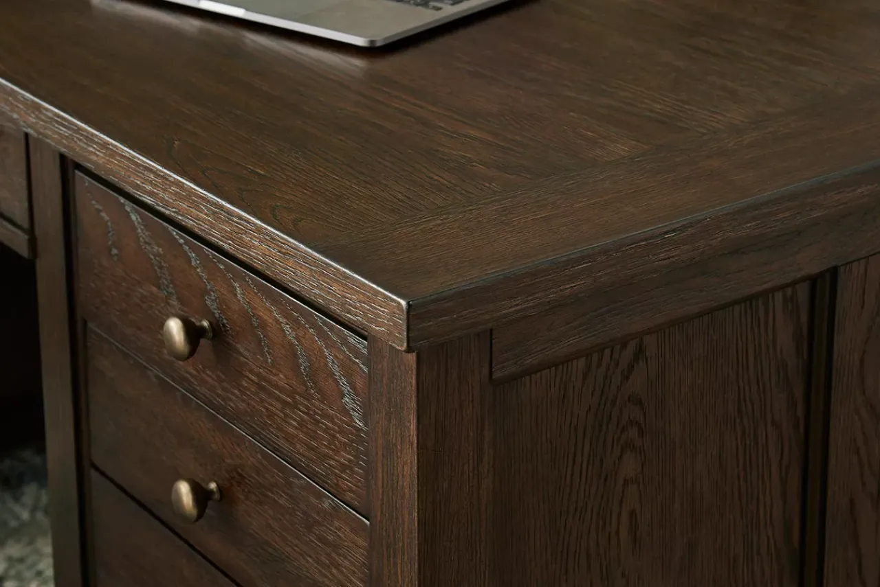 Havertys Montgomery Executive Desk Dark Brown Clearance