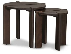 Havertys Morris Bunching Side Table Dark Umber Outlet