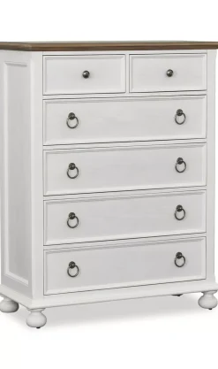 Havertys Nantucket Drawer Chest Brown and White