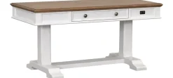 Havertys Nantucket Lift Desk Brown and White Outlet