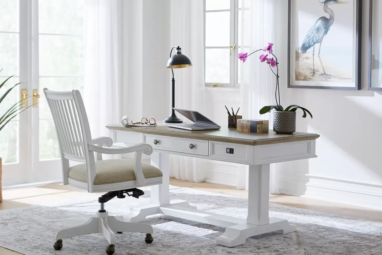 Havertys Nantucket Office Chair White Sale