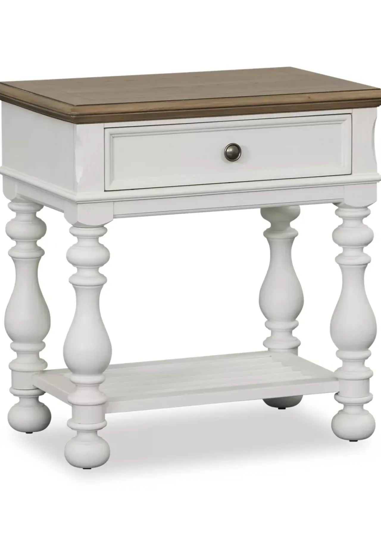 Havertys Nantucket Open Nightstand Brown and White Best