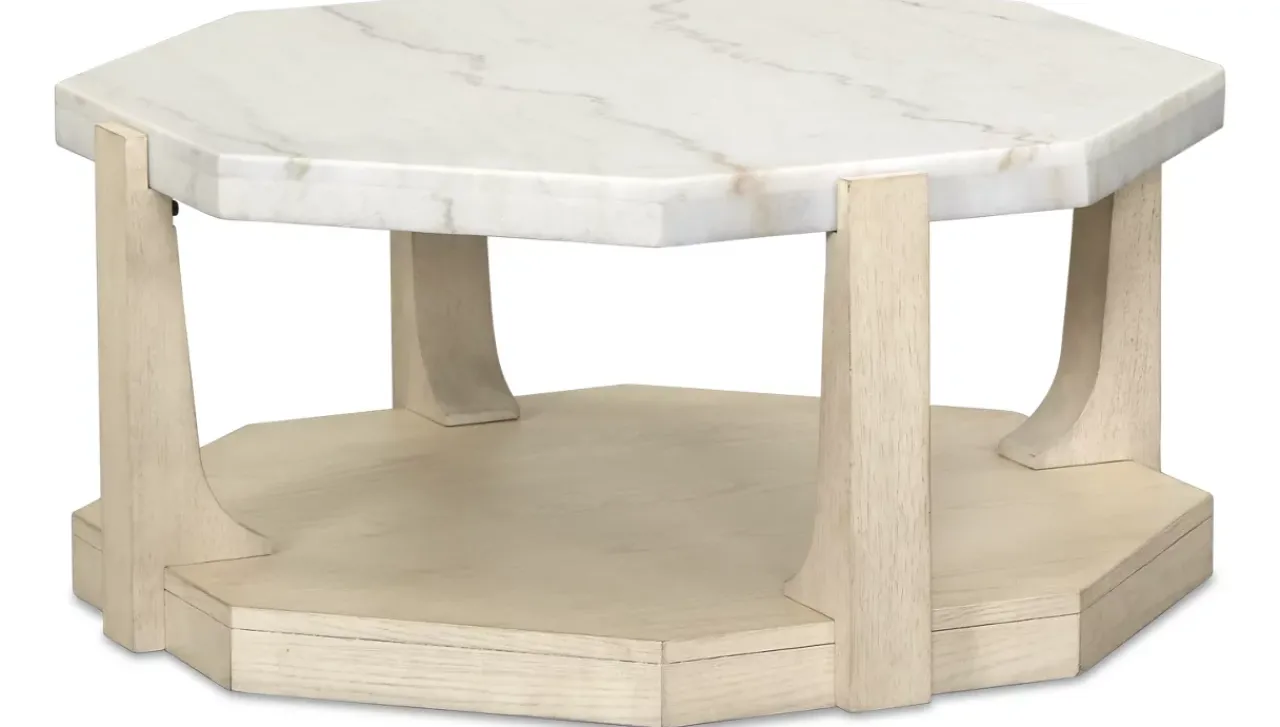 Havertys Olympia Coffee Table Beige and White Best