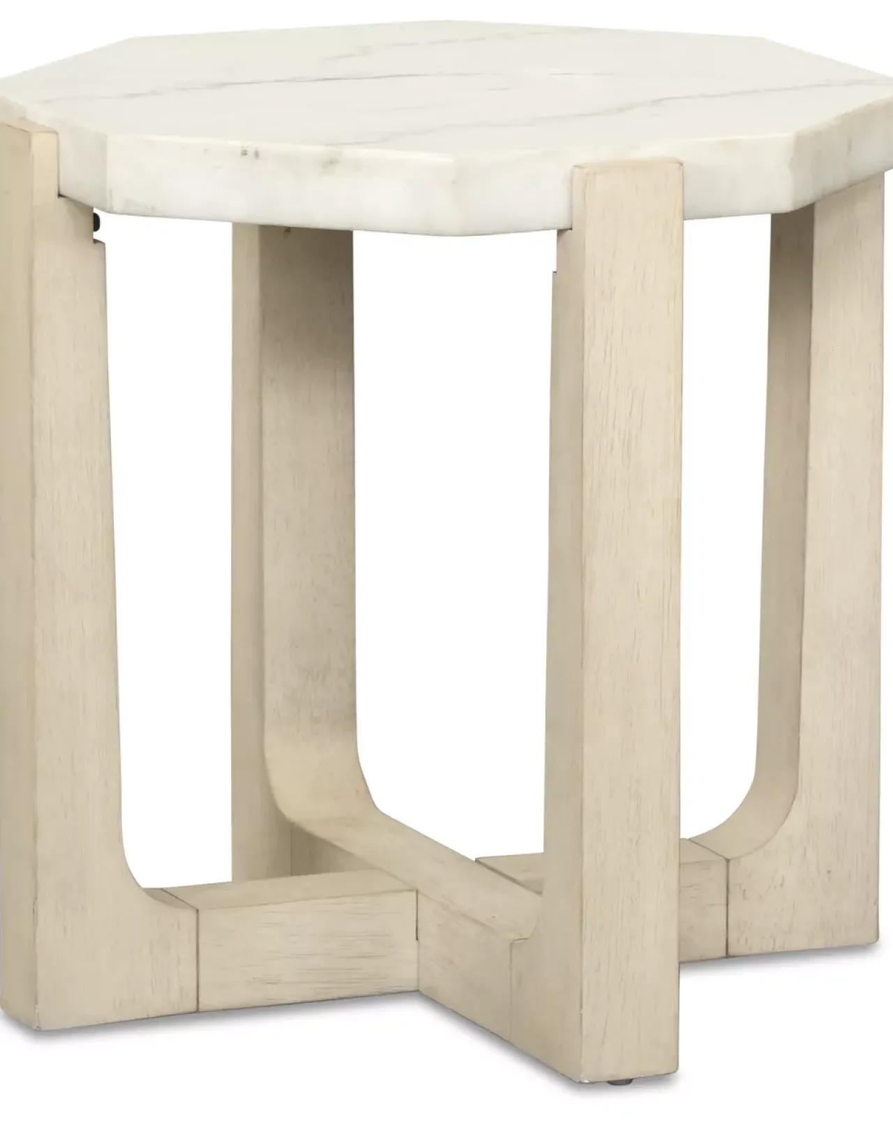 Havertys Olympia End Table Beige and White Sale