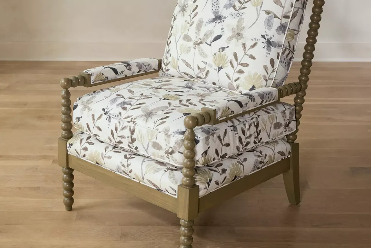Havertys Ophelia Wooden Accent Chair Outlet