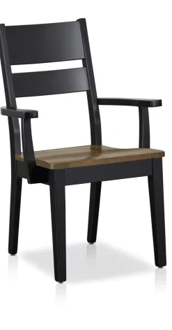 Havertys Parker Armchair Maple Leather-Onyx Sale