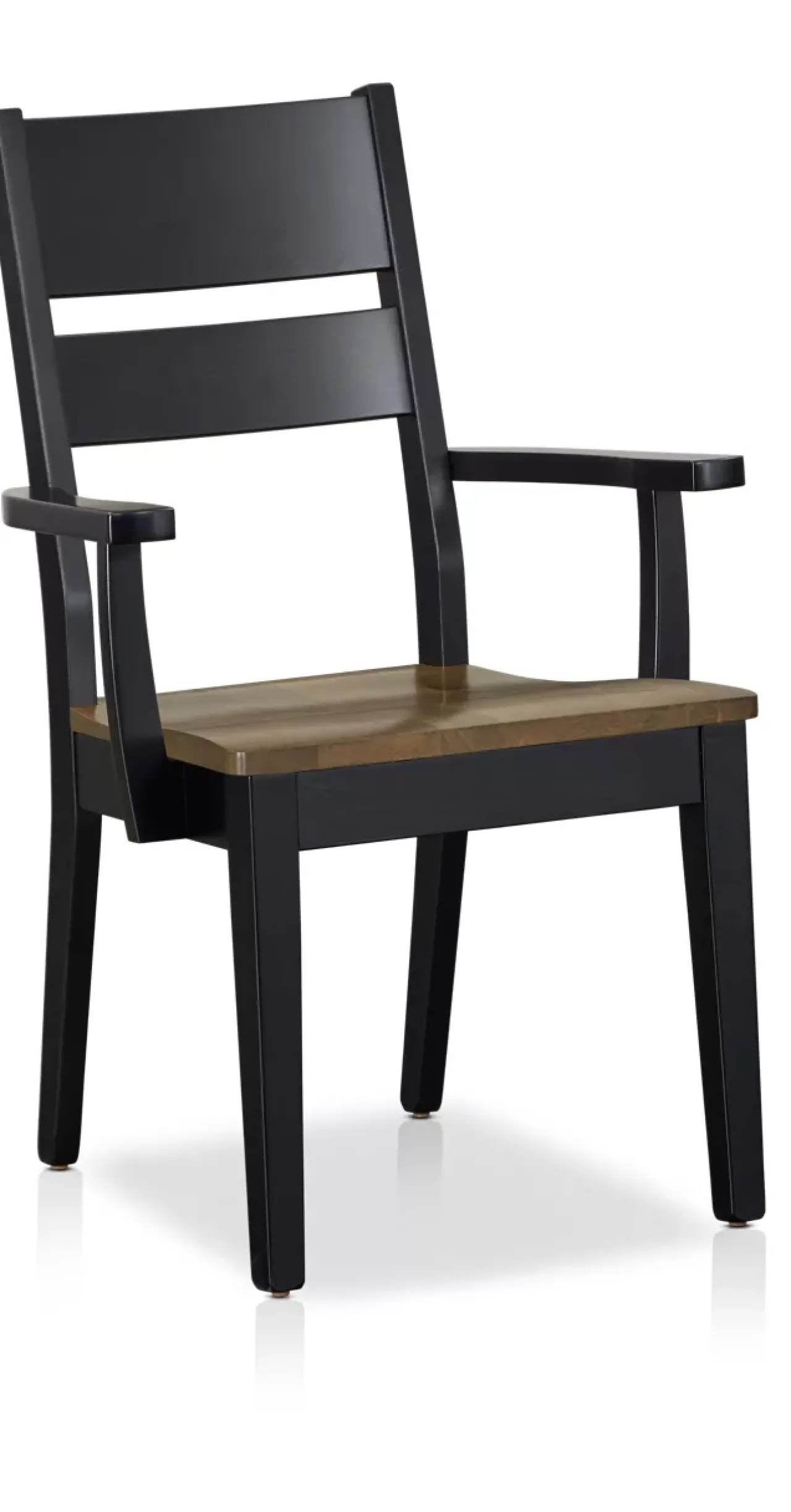 Havertys Parker Armchair Maple Leather-Onyx Sale