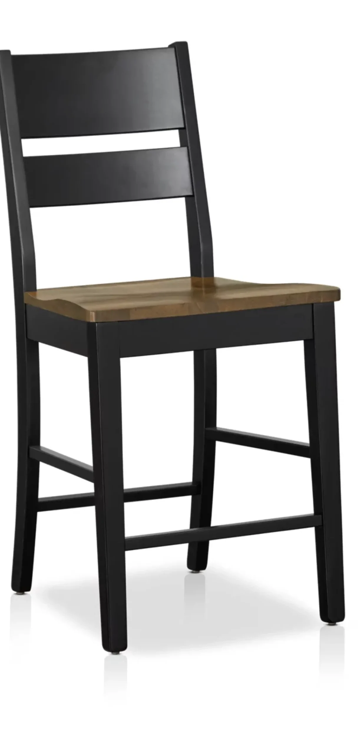 Havertys Parker Counter Stool Maple Leather-Onyx Hot