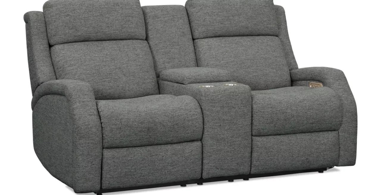 Havertys Pearl Power Loveseat with Console Online