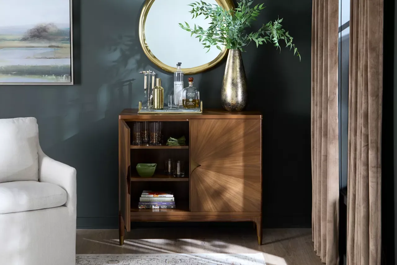 Havertys Porter Accent Cabinet Brown Discount