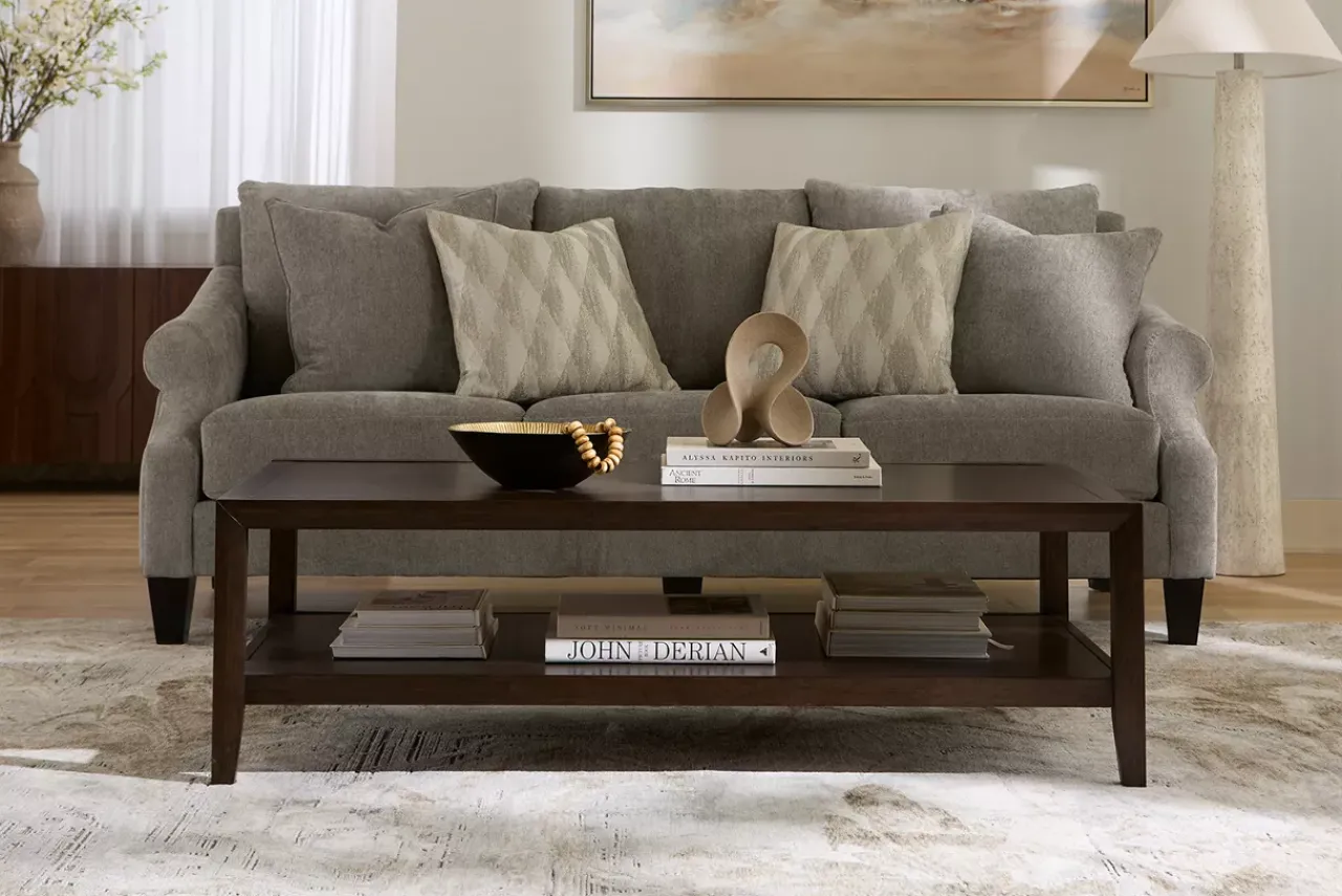 Havertys Quentin Coffee Table Classic Walnut