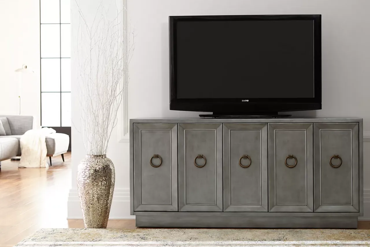 Havertys Raven Entertainment Console Silver Online