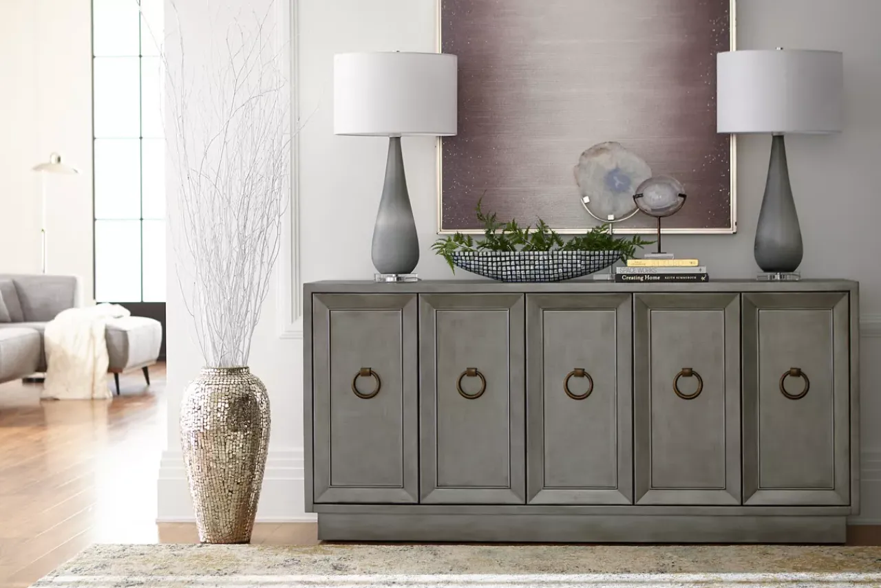 Havertys Raven Entertainment Console Silver Online