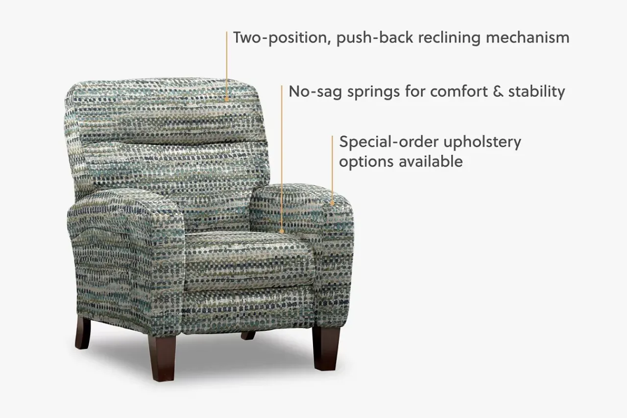 Havertys Remi Manual Recliner Swizzle Stone New