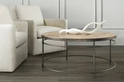Havertys Rosemary Round Coffee Table Light Wood Outlet