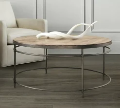 Havertys Rosemary Round Coffee Table Light Wood Outlet