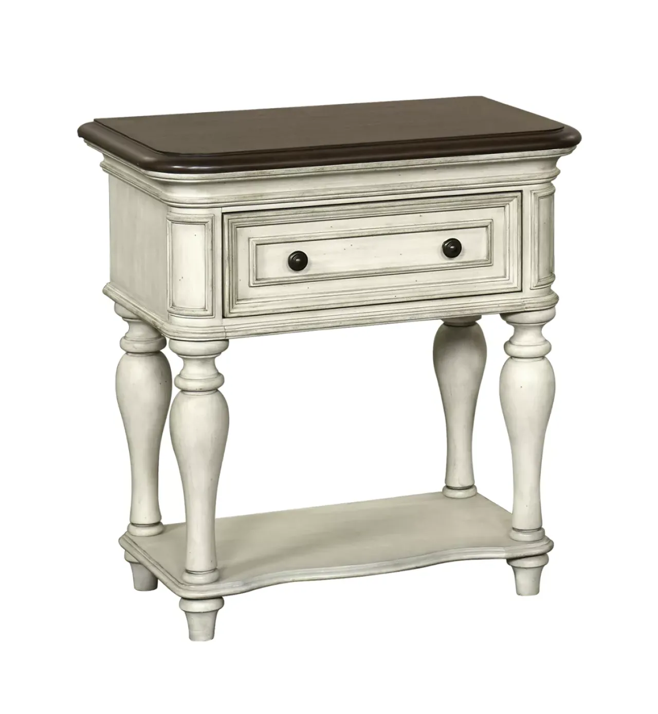 Havertys Veranda Leg Nightstand Antique Cream New