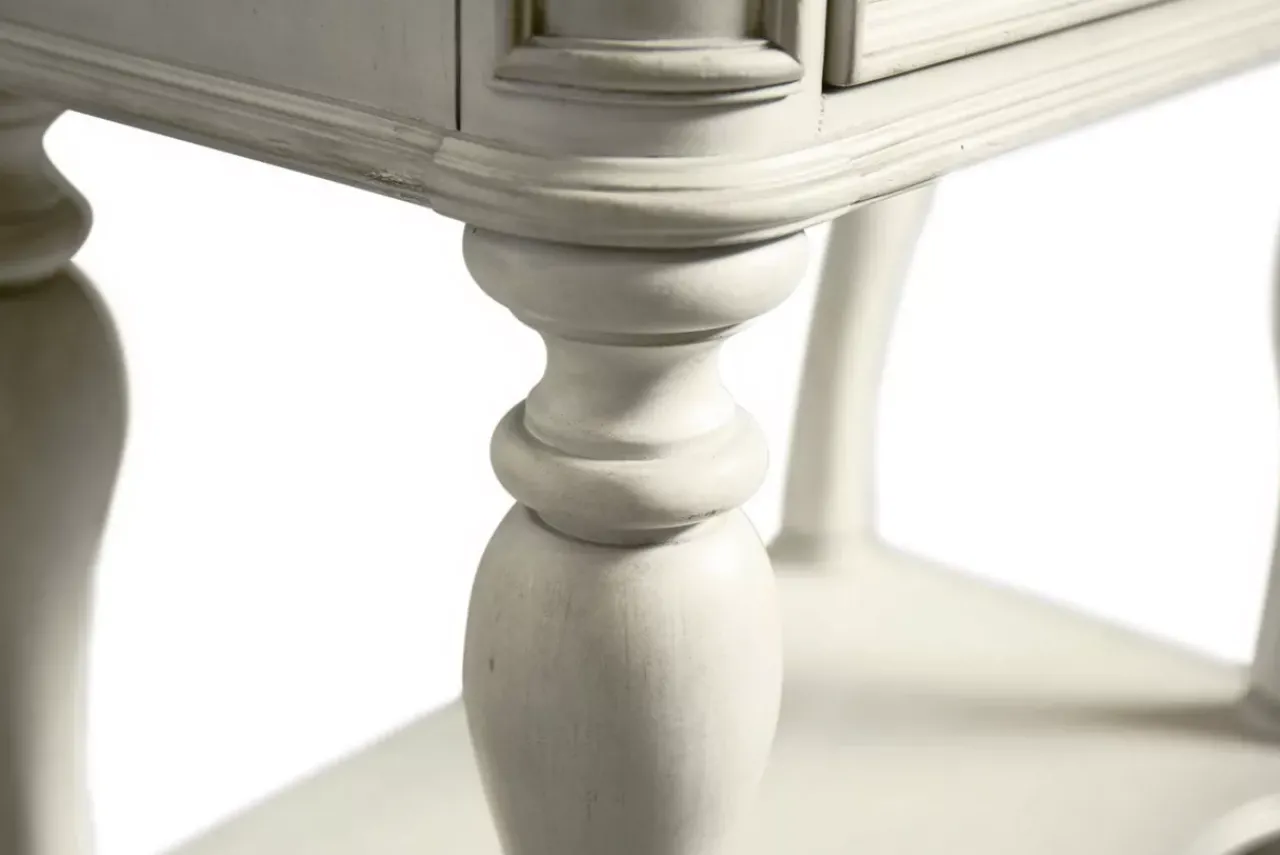 Havertys Veranda Leg Nightstand Antique Cream New