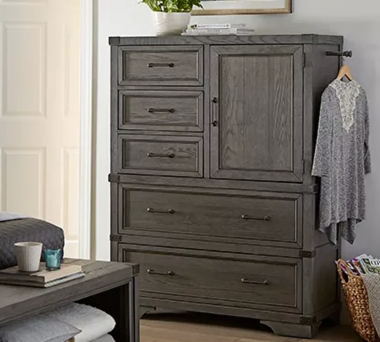 Havertys Vickery Creek Door Chest Weathered Gray Best