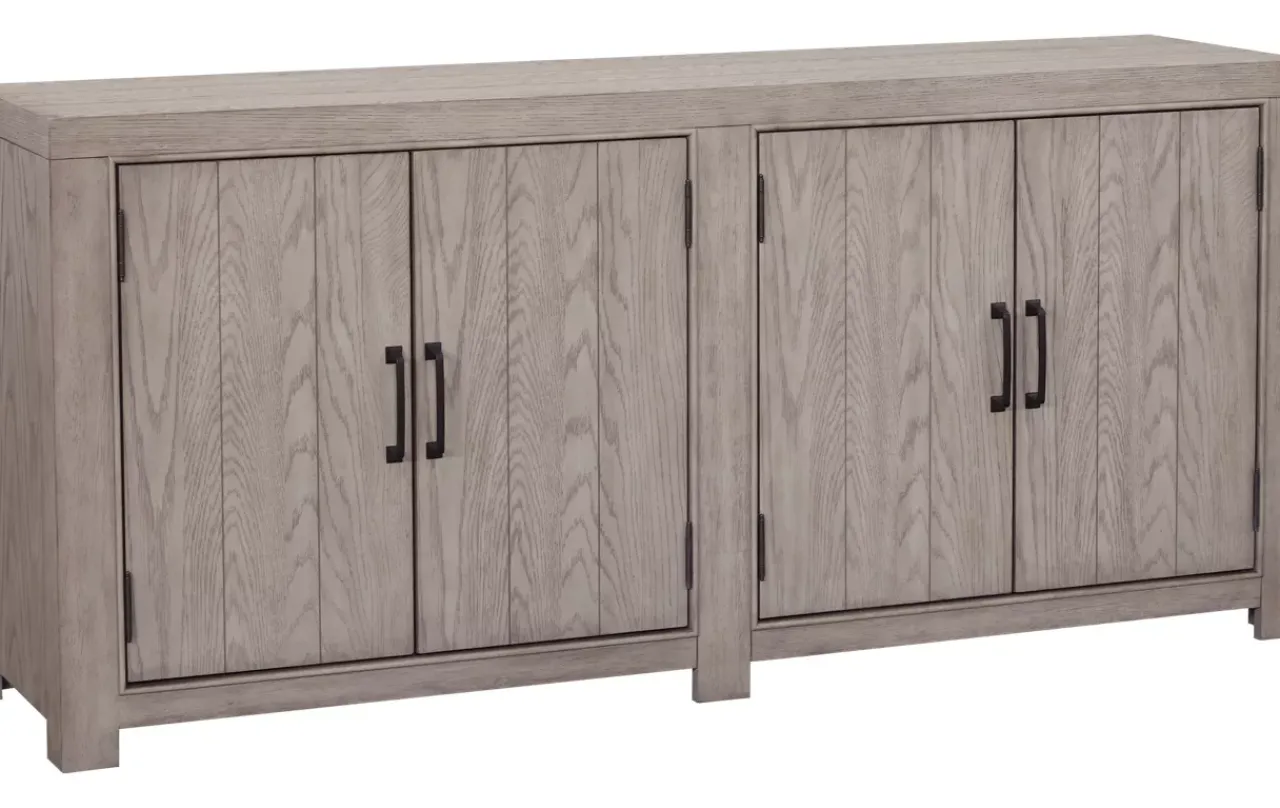 Havertys Wakefield Entertainment Console Driftwood Grey Outlet