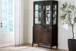 Havertys Waterford Display Cabinet Espresso Hot