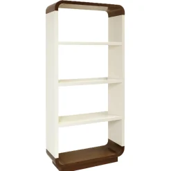Havertys Watson Bookcase Walnut and Ivory Clearance